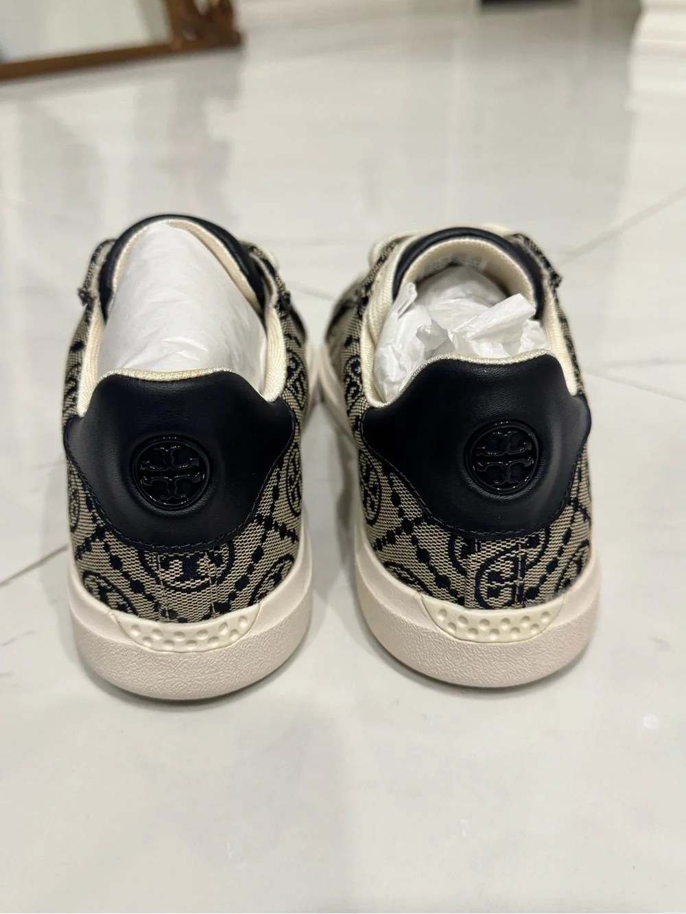 Tory Burch Monogram Canvas Low-Top Sneakers